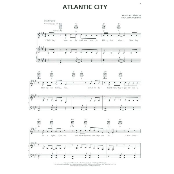 Hal Leonard Bruce Springsteen Sheet Music
