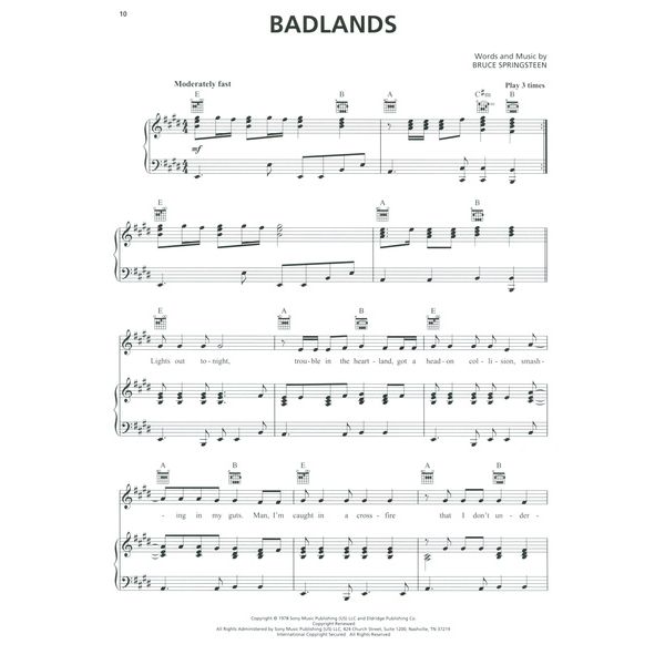 Hal Leonard Bruce Springsteen Sheet Music