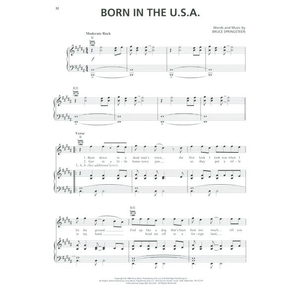 Hal Leonard Bruce Springsteen Sheet Music
