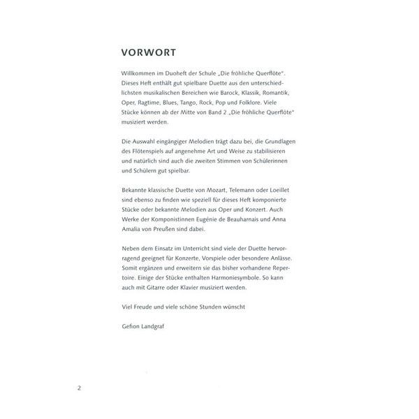 Schott Fröhliche Querflöte Duoheft