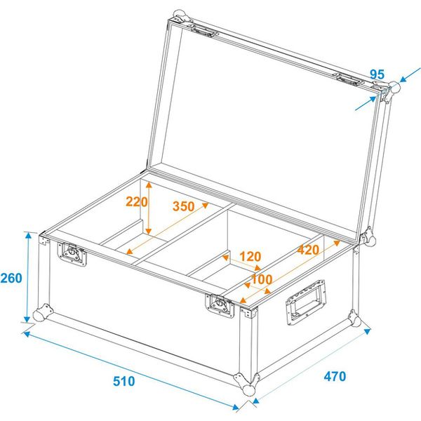 Roadinger Flightcase 2x LED PLL-384