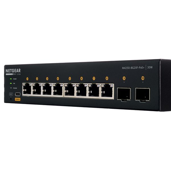 Netgear AV M4250 10-Port 8G2XF PoE+