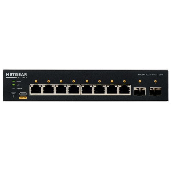 Netgear AV M4250 10-Port 8G2XF PoE+