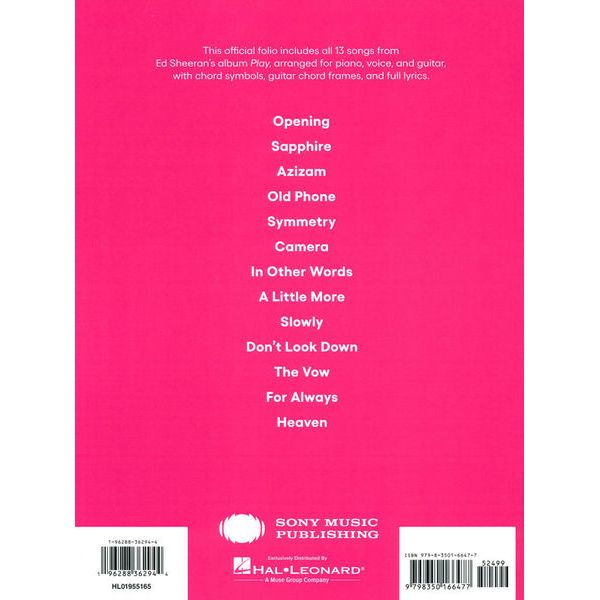 Hal Leonard Ed Sheeran Play