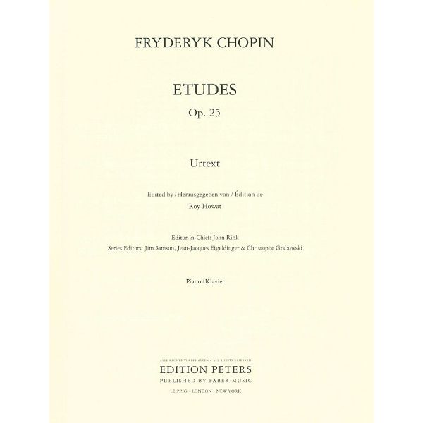Edition Peters Complete Chopin Etudes