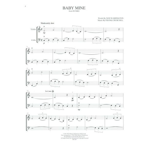Hal Leonard Disney Songs Violin and Cello