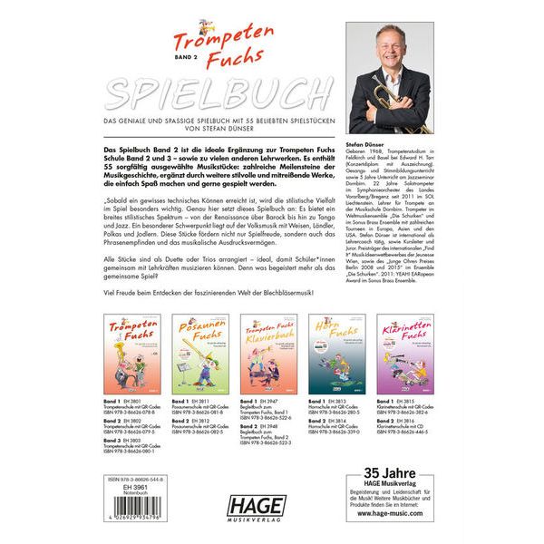 Hage Musikverlag Trompeten Fuchs Spielbuch 2