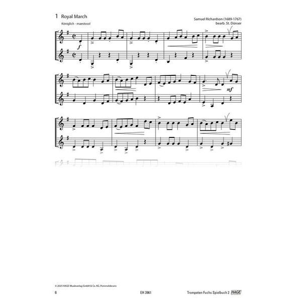 Hage Musikverlag Trompeten Fuchs Spielbuch 2