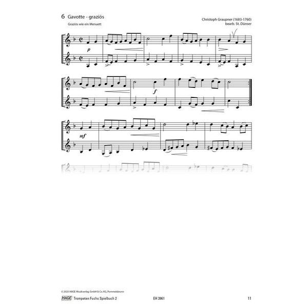 Hage Musikverlag Trompeten Fuchs Spielbuch 2