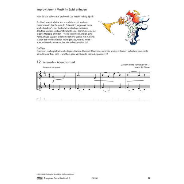 Hage Musikverlag Trompeten Fuchs Spielbuch 2