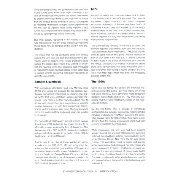 Velocity Press Synthesizer Evolution