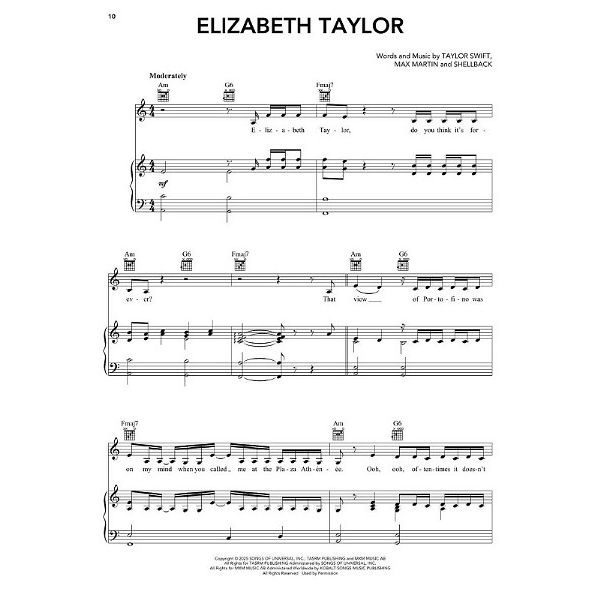Hal Leonard Taylor Swift Life Showgirl