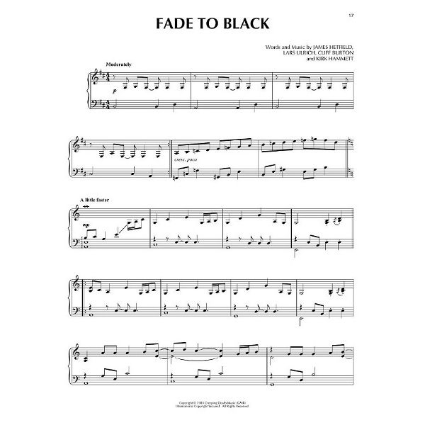 Hal Leonard Metallica for Piano Solo