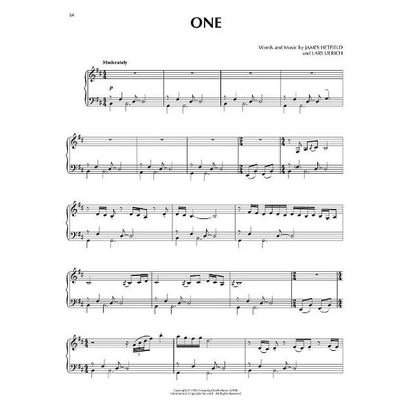 Hal Leonard Metallica for Piano Solo