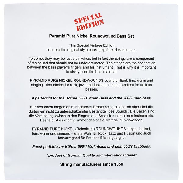 Pyramid Collector Bass String Set