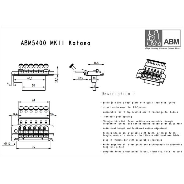 ABM Katana 5400c Fine Tuner Trem
