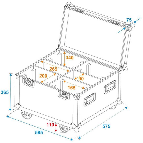 Roadinger Flightcase 4x TMH-S90/H90/B90