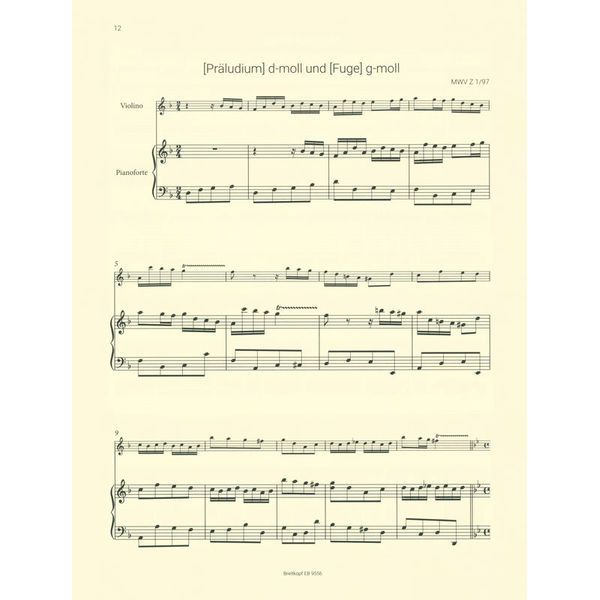 Breitkopf & Härtel Mendelssohn Frühe Stücke