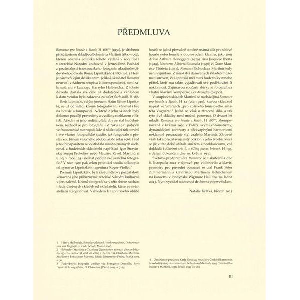 Bärenreiter Martinu Romanze Violine