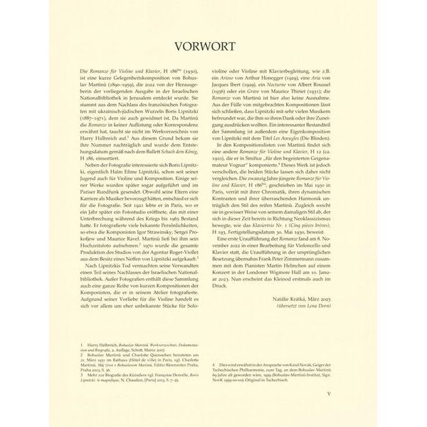 Bärenreiter Martinu Romanze Violine