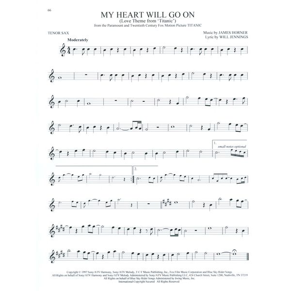 Hal Leonard 101 Movie Hits for Tenor Sax