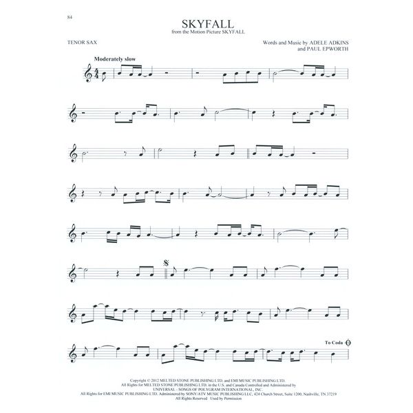 Hal Leonard 101 Movie Hits for Tenor Sax