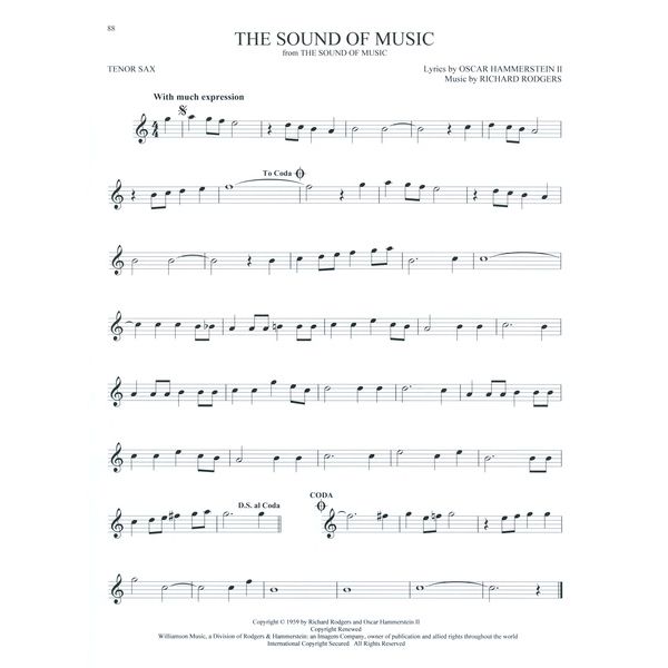 Hal Leonard 101 Movie Hits for Tenor Sax