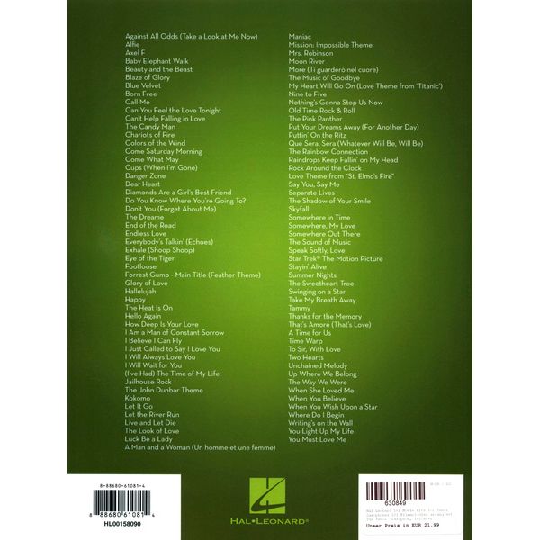 Hal Leonard 101 Movie Hits for Tenor Sax