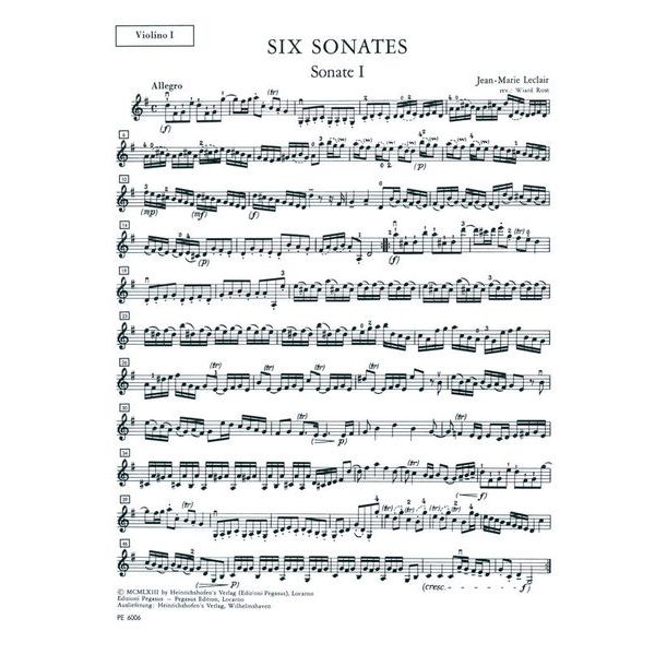 Heinrichshofen Verlag Leclair 6 Sonaten op. 3