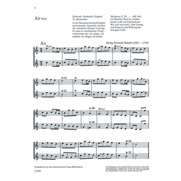 Heinrichshofen Verlag Terpsichore Sopranblockflöten