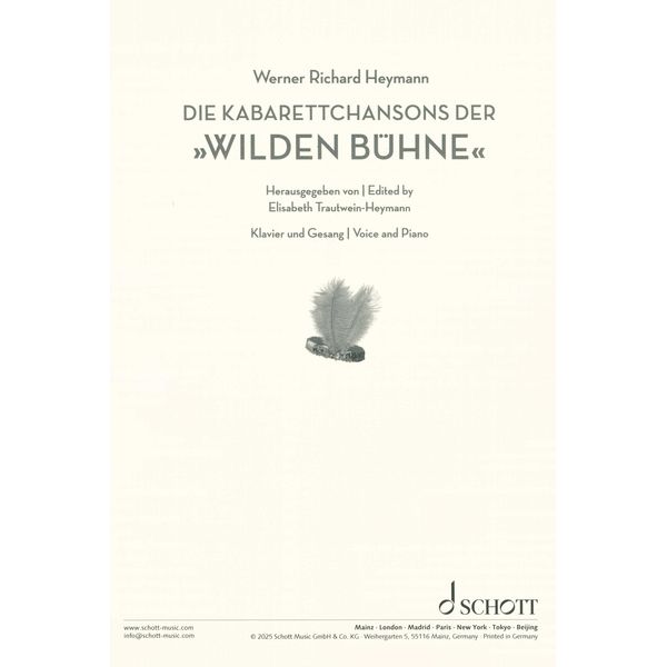 Schott Kabarettchansons Wilde Bühne