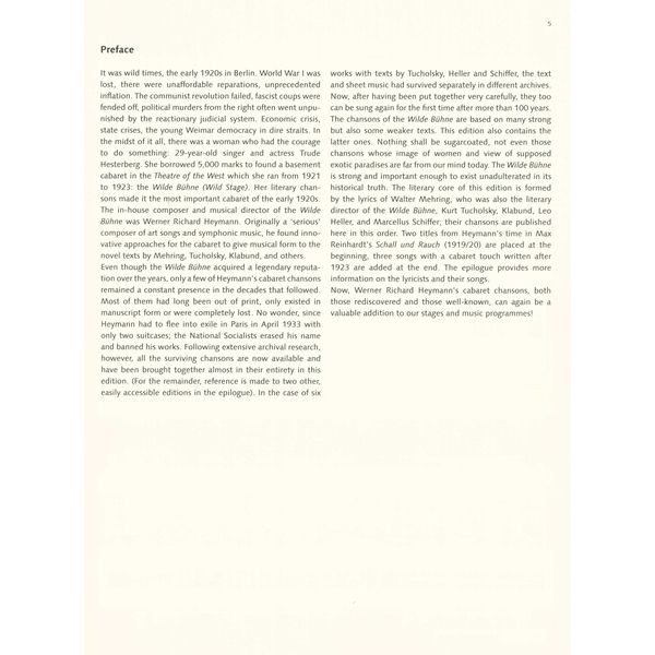 Schott Kabarettchansons Wilde Bühne