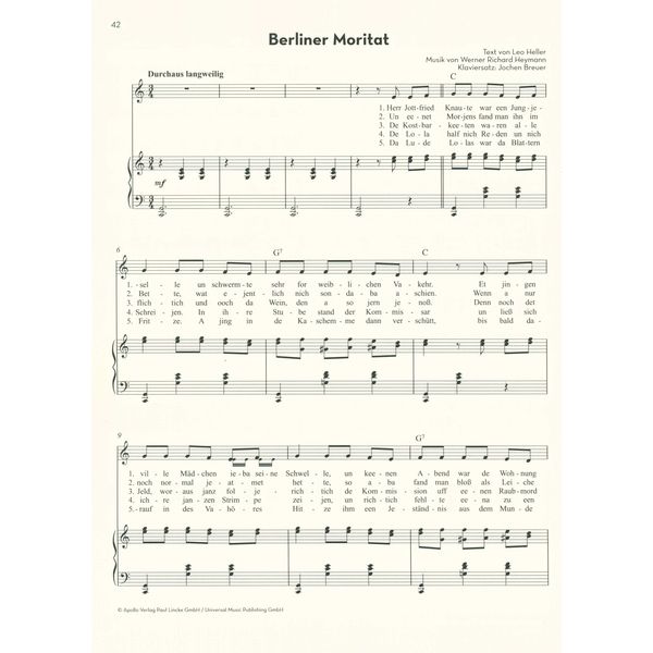 Schott Kabarettchansons Wilde Bühne