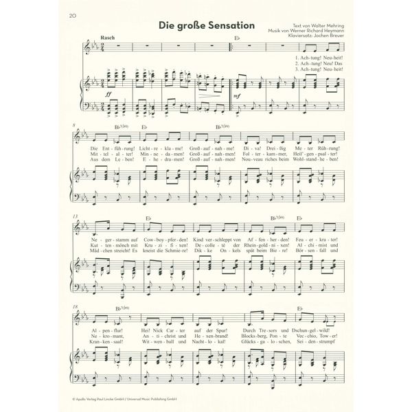 Schott Kabarettchansons Wilde Bühne