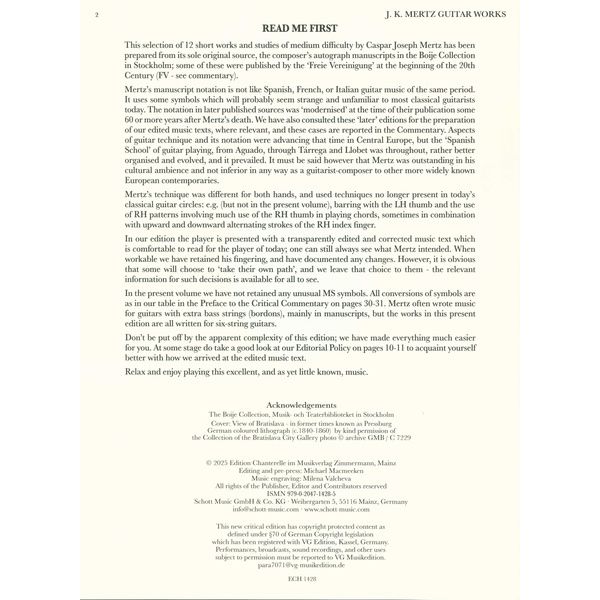 Edition Chanterelle Mertz Guitar Works 11