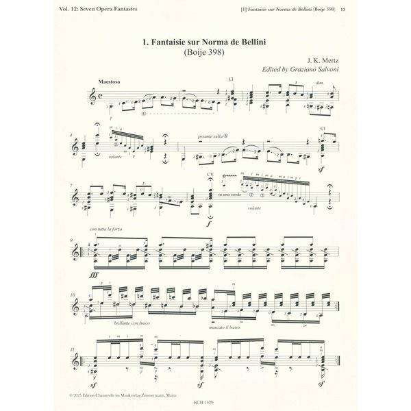 Edition Chanterelle Mertz Guitar Works 12