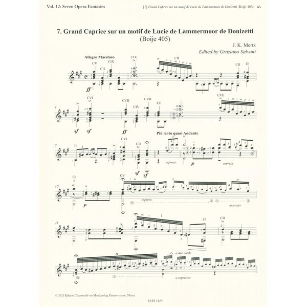 Edition Chanterelle Mertz Guitar Works 12