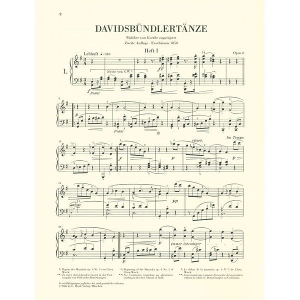 Henle Verlag Schumann Davidsbündlertänze