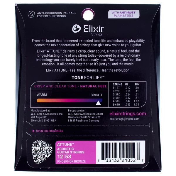 Elixir Attune 21052 Phosphor Bronze