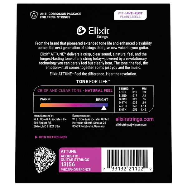 Elixir Attune 21102 Phosphor Bronze