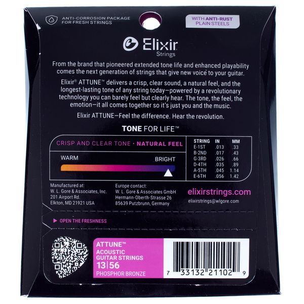 Elixir Attune 21102 Phosphor Bronze