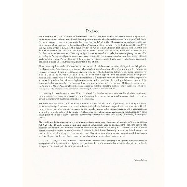 Heinrichshofen Verlag Abel 2 Sonaten Cello