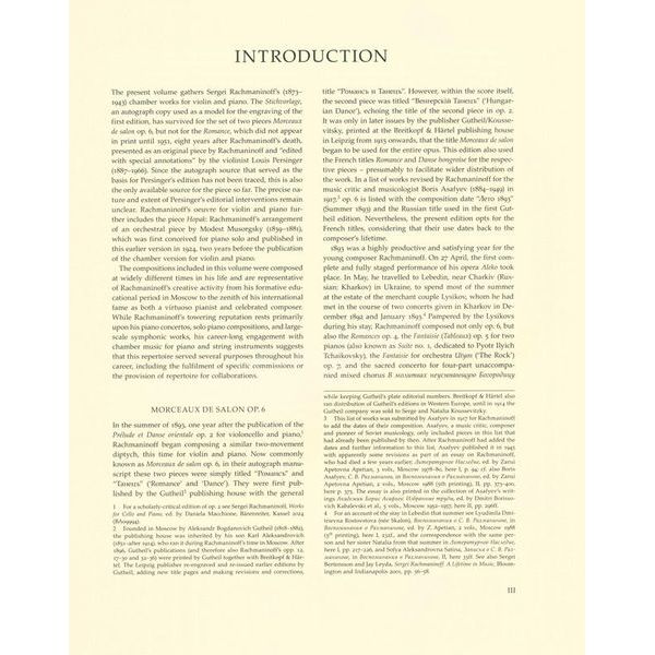 Bärenreiter Rachmaninow Werke für Violine