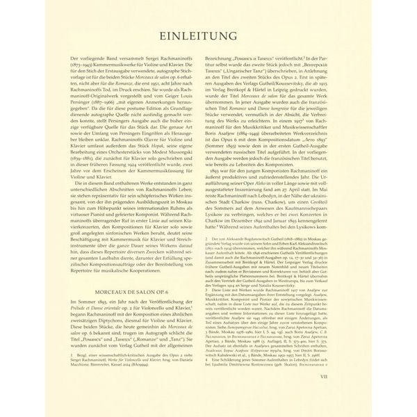 Bärenreiter Rachmaninow Werke für Violine