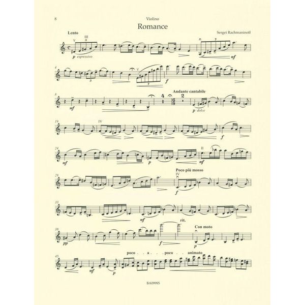 Bärenreiter Rachmaninow Werke für Violine