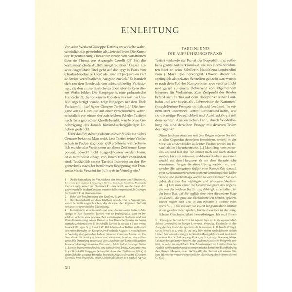 Bärenreiter Tartini L'arte dell'arco