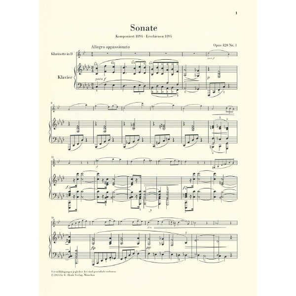 Henle Verlag Brahms Klarinettensonaten