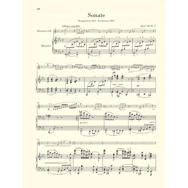 Henle Verlag Brahms Klarinettensonaten