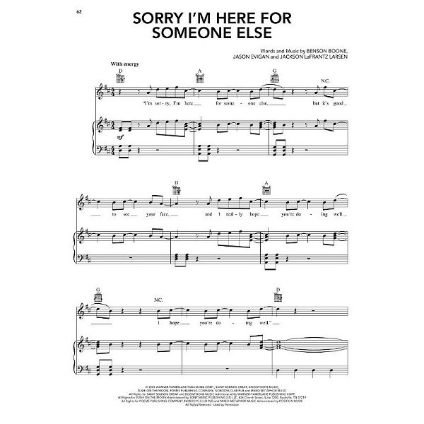 Hal Leonard Benson Boone Sheet Music