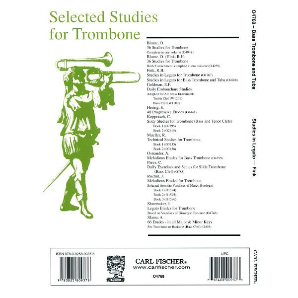 Carl Fischer Studies in Legato BassTrombone